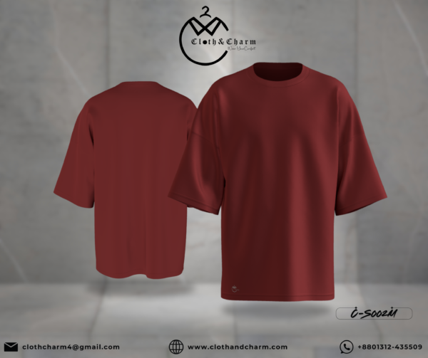 Maroon - Drop Shoulder T-Shirt