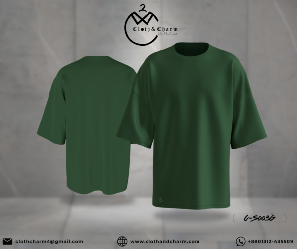 Bottle Green - Drop Shoulder T-Shirt