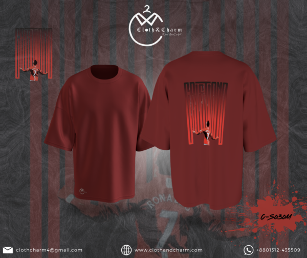 CR7 RED - Drop Shoulder T-Shirt - Image 3