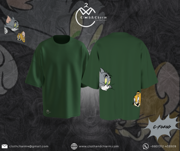 Tom & Jerry- Drop Shoulder T-Shirt - Image 4