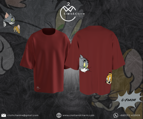 Tom & Jerry- Drop Shoulder T-Shirt - Image 3