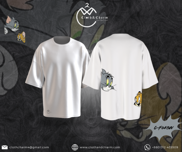 Tom & Jerry- Drop Shoulder T-Shirt - Image 2