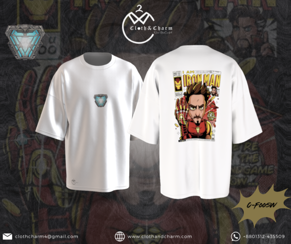 Iron Man - Drop Shoulder T-Shirt - Image 4