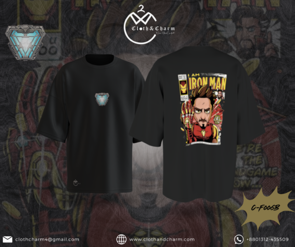 Iron Man - Drop Shoulder T-Shirt - Image 3