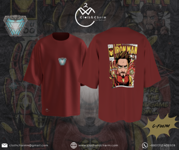 Iron Man - Drop Shoulder T-Shirt - Image 2