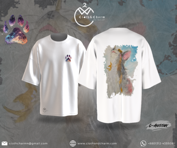 Skygazer Cat - Drop Shoulder T-Shirt - Image 3