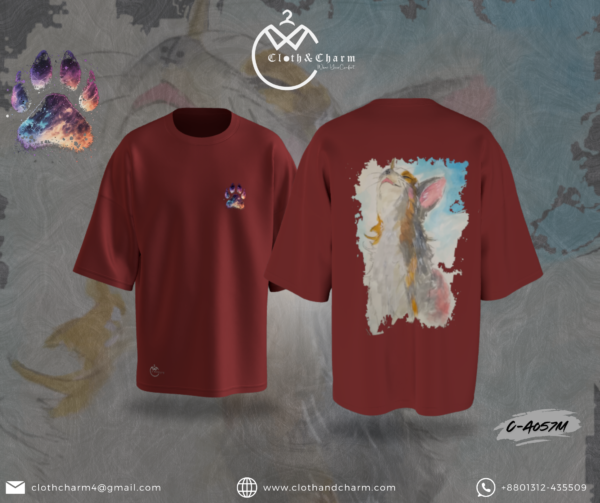 Skygazer Cat - Drop Shoulder T-Shirt - Image 4