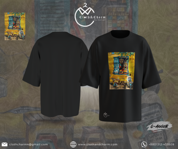 Tea & Tyres- Drop Shoulder T-Shirt - Image 4